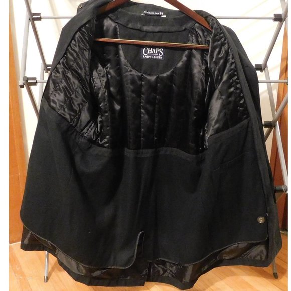 Chaps Ralph Lauren Men's Trench Coat w/ Removal Lining, Med, Black - Picture 2 of 6